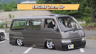 愛車E24ホーミー、エンジン20cm上げてこの低さ、こだわりカスタムはまだまだ止まらない、Nissan HOMY