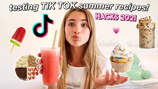 TESTING TIK TOK VIRAL SUMMER RECIPES 2021 (tik tok hacks!)