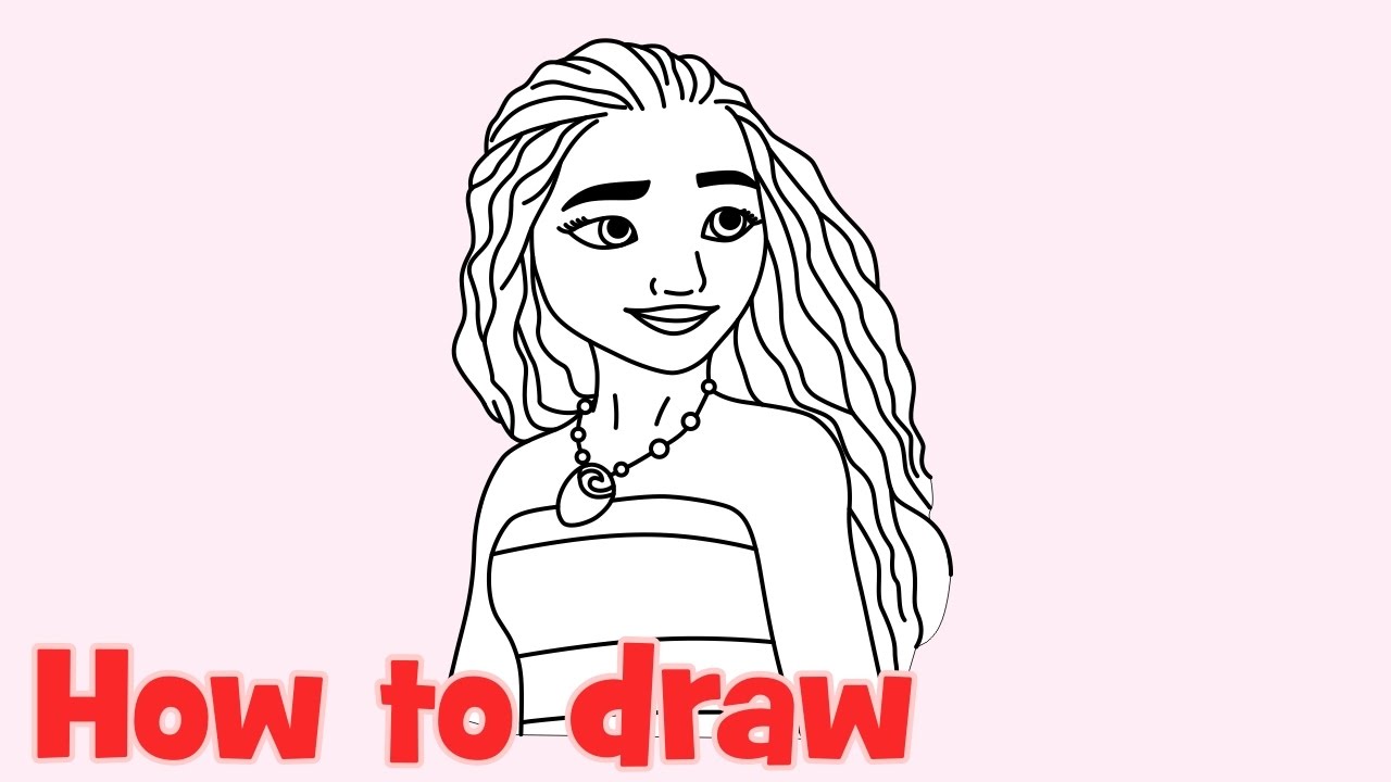 How To Draw Moana Waialiki Step By Step - Disney Princess - YouTube