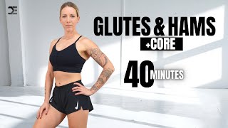 40 Min GLUTES & HAMSTRINGS WORKOUT + CORE | Dumbbells | Perfect Leg Workout