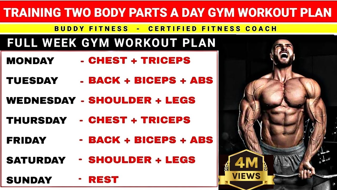 Weekly Gym Training Plan Cardio Workout Routine