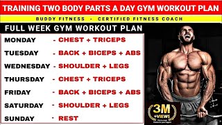 Two Body Parts A Day Workout Plan | Gym Workout | Two Body Parts Workout Schedule