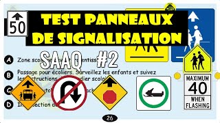 Examen théorique SAAQ Test panneaux de signalisation routière 2  - Code de la Sécurité routière 2024