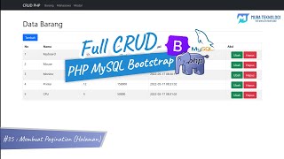 Full CRUD PHP MySQL Bootstrap | 35.  Membuat Pagination Halaman PHP MySQL