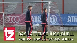 FC Bayern - Lattenschuss-Duell: Philipp Lahm vs. Thomas Müller