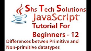 JavaScript Tutorial For Beginners - 12 | Differences between Primitive and Non primitive datatypes