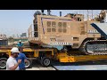 heavy machine tesmec trencher 140t transport with goldhofer thp sl trailer and man tgx 680 wsk