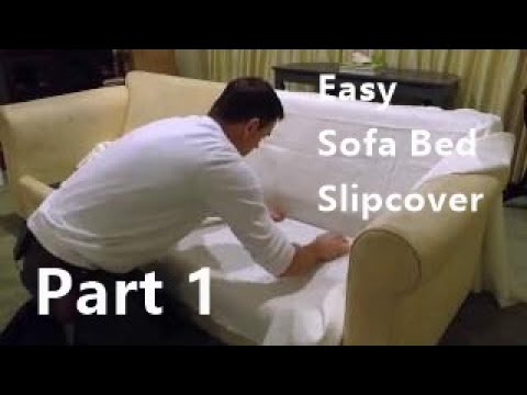 Sofa bed slipcover using easy pattern method. Sofa bed slipcover using easy pattern method.