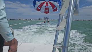 Mason \u0026 Karson 1st parasail adventure!   #parasailing