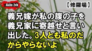 義兄嫁が私の腹の子を義兄家に寄越せと言い出した【AKITA 2ch】