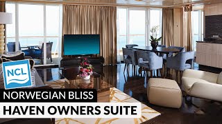 Norwegian Bliss | Haven Deluxe Owner's Suite with Large Balcony Tour \u0026 Review 4K | Category H2