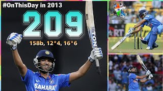 Rohit Sharma 209(158b) 12*4,16*6 Vs Australia 7th ODI in Bangalore 2013 #cricket #bcci #rohitsharma