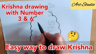 Janmashtami Drawing Very Easy For Beginners/How To Draw Janmashtami2021/Easy Krishna drawing #Shorts