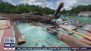 Tornado spawned by Tropical Storm Elsa clobbers Woodbine pool club