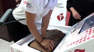 Hands-Only CPR Training Kiosk at DFW International Airport