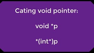 How to cast a void pointer to any other type in C || #C Programming language ||