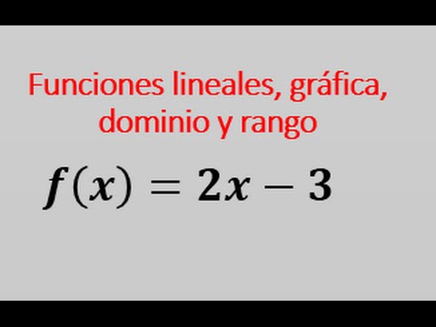 Funciones Lineales Grafica Dominio Y Rango - YouTube