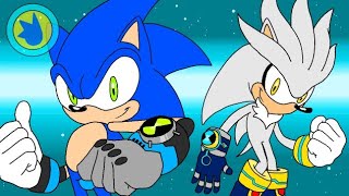 Sonic and Silver but they have Omnitrixes from Ben 10 Animation short