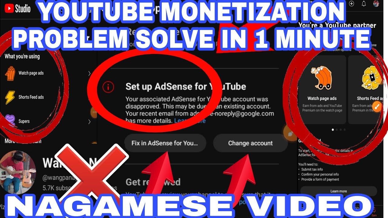 Youtube Monetization Problem How To Solve In 1 Minutes Youtube