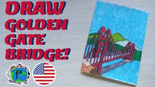 Drawing Golden Gate Bridge! #Shorts