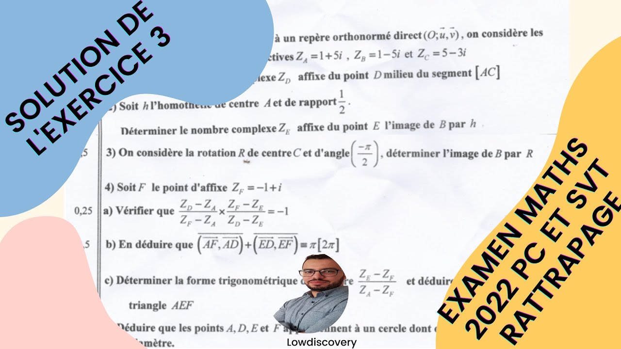 Correction Examen National 2022 Maths Rattrapage | Nombres Complexes ...