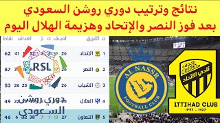 جدول ترتيب دوري روشن السعودي بعد فوز الإتحاد اليوم نتائج دوري روشن السعودي اليوم