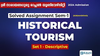 Historical Tourism Solved Assignment Set 1 Descriptive Sem-1 | SGOU 2024  #sgou #edumi