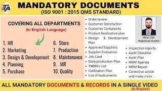 Mandatory Documentation as per ISO 9001 2015 in English I QMS Documentation Explained Clearly