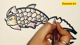 How to draw easy fish with color | fish drawing kaise banaye | #fish_banana_sikhe |#how_to_draw_fish