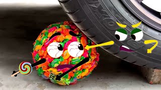 Crushing Crunchy & Soft Things by Car! EXPERIMENT: CAR vs CANDY BALL | Doodles Life