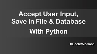 Store User Input In File & MySQL Database With Python #mysql #learnpython #learncoding