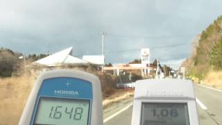 計測日2017年1月25日  走行中の車内線量(国道６号線) 福島県富岡町から浪江町 @kienaiyoru