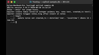 SQLite | Create a Trigger