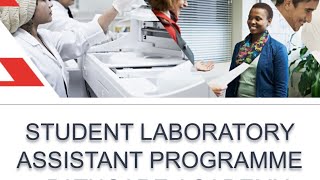 Student laboratory assistant program and Trainee data capturer program applications now open!!