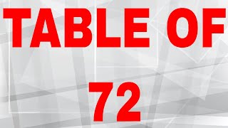 Table of 72