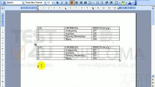 Word 2003 Expert - Μετατροπή κειμένου σε πίνακα