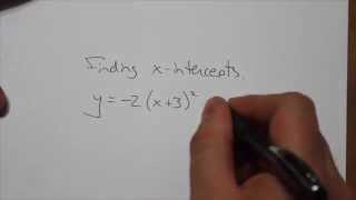 Finding x-intercepts (Vertex Form)