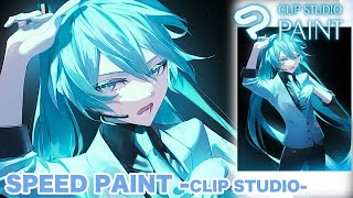 初音ミクを描いてみた25【CLIP STUDIO PAINT　グリザイユメイキング】-SpeedPaint-