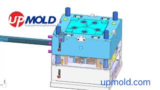 Unscrewing cap plastic mold design with rack & hydraulic cylinder driving by upmold.com