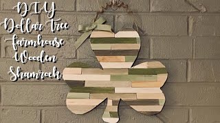 DIY Dollar Tree Farmhouse Wooden Shamrock