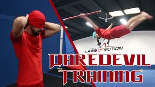 CRAZY DAREDEVIL TRAINING!  (Blindfolded Flips)