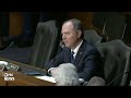 watch sen. schiff questions bondi about conflicts of loyalty marriage equality