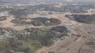 【機内から離着陸映像】 2017年１月 全日空ANA2158 沖縄   成田 成田空港着陸　強風の為ダイバード予告がありましたが無事に着陸　バンコク行きへ乗り継ぎ