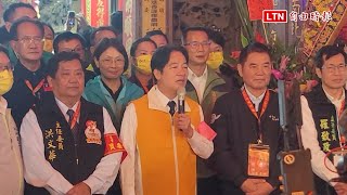 粉紅超跑準備出發 賴清德參拜恭迎白沙屯媽祖出神龕