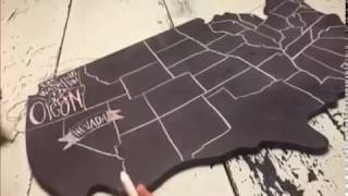 United States Map Chalkboard
