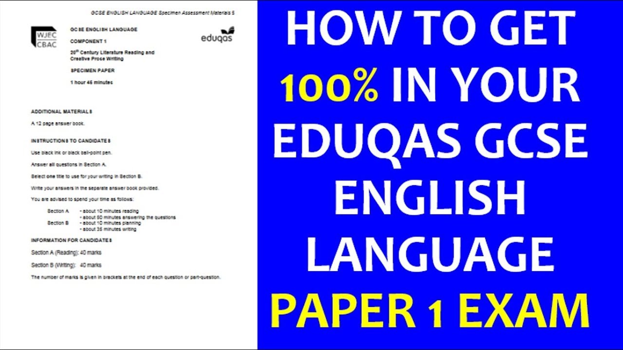 EDUQAS GCSE English Language ALL QUESTIONS Paper 1 Video (Pat & Bruce ...