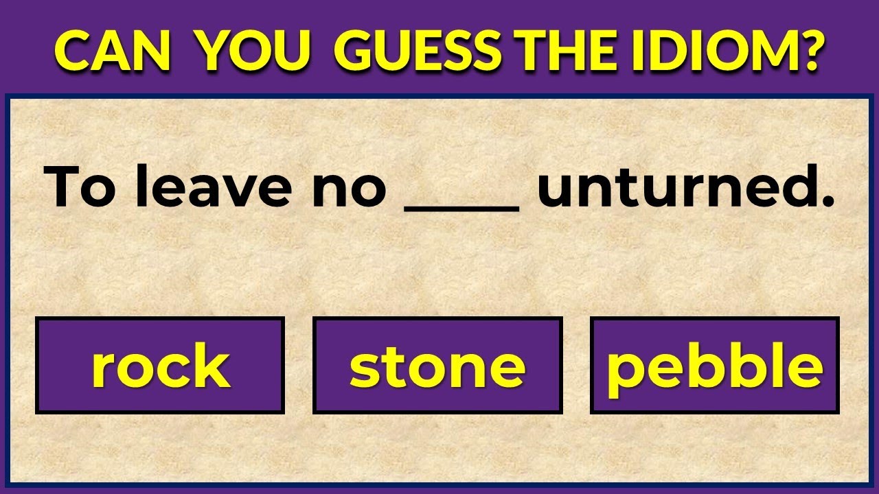 English Idiomatic Quiz Can You Score 20 20 35 Youtube