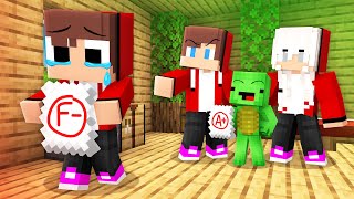 Baby Maizen KICKED OUT of HOME for POOR GRADES in SCHOOL vs Mikey in Minecraft! - Parody Story JJ