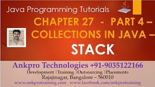 Java for beginners - Chapter 27 : Collections in Java Part 4 - Stack in Java