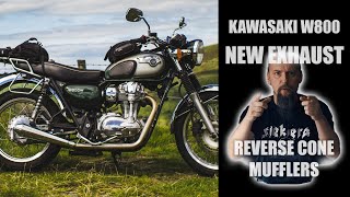 Kawasaki W800 / W650 stainless headers & reverse cone megaphone exhaust with sound test